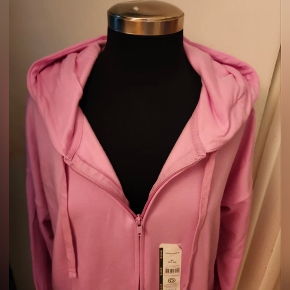 Womens Time and Tru Long Sleeve SUPER SOFT PINK Fleece Hooded Jacket Hoodie XL - Picture 6 of 9